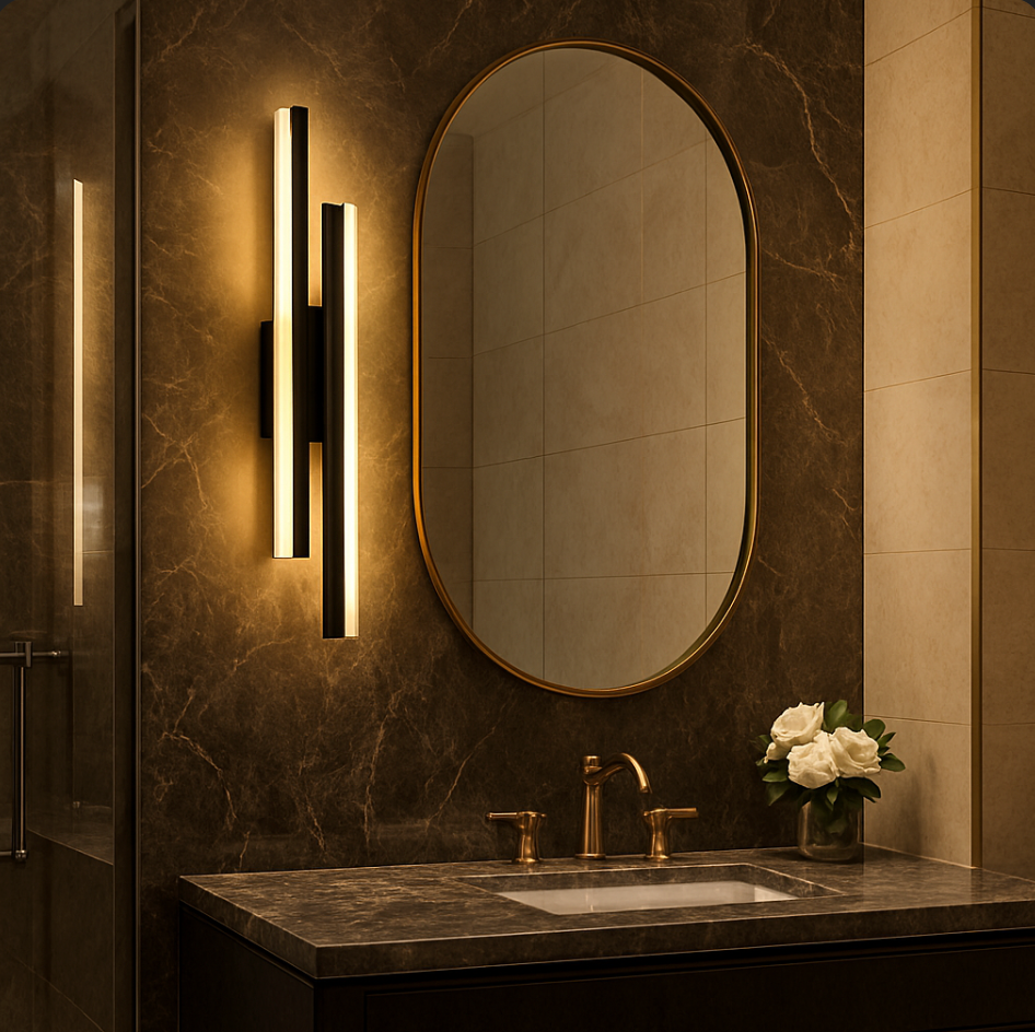 Modern Copper Line Pipe Wall Light