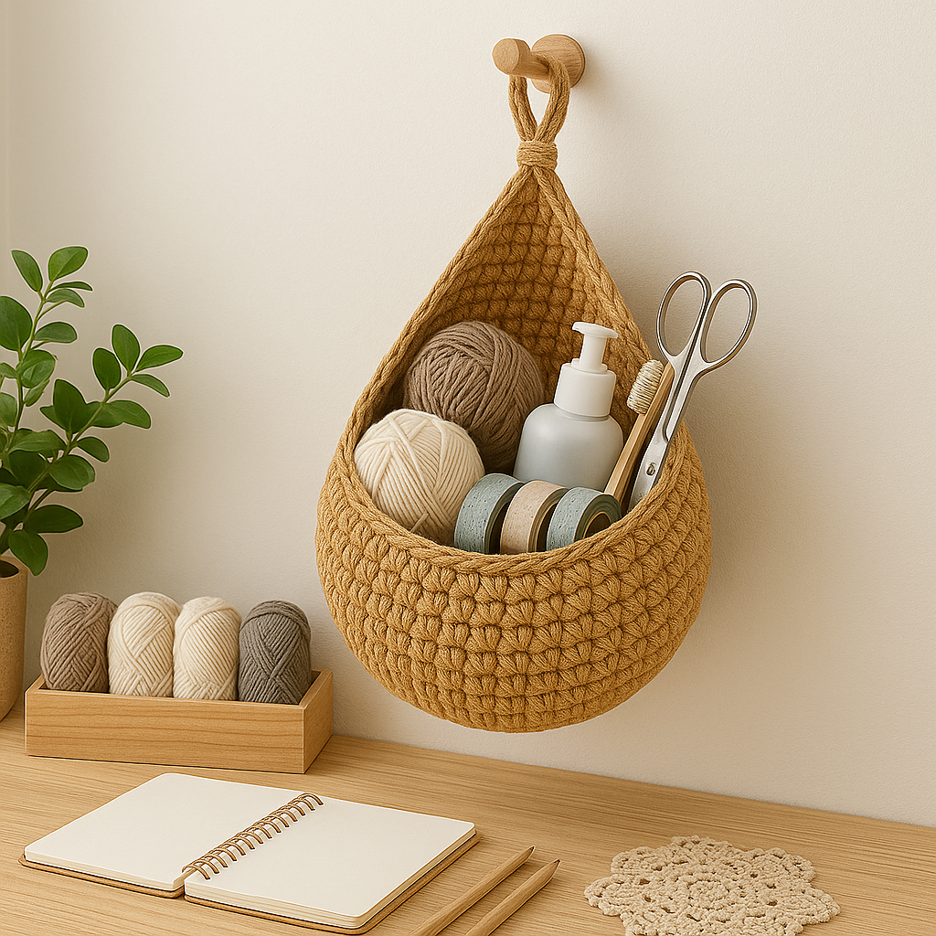 Hand Made, Handwoven Wall Hanging Basket