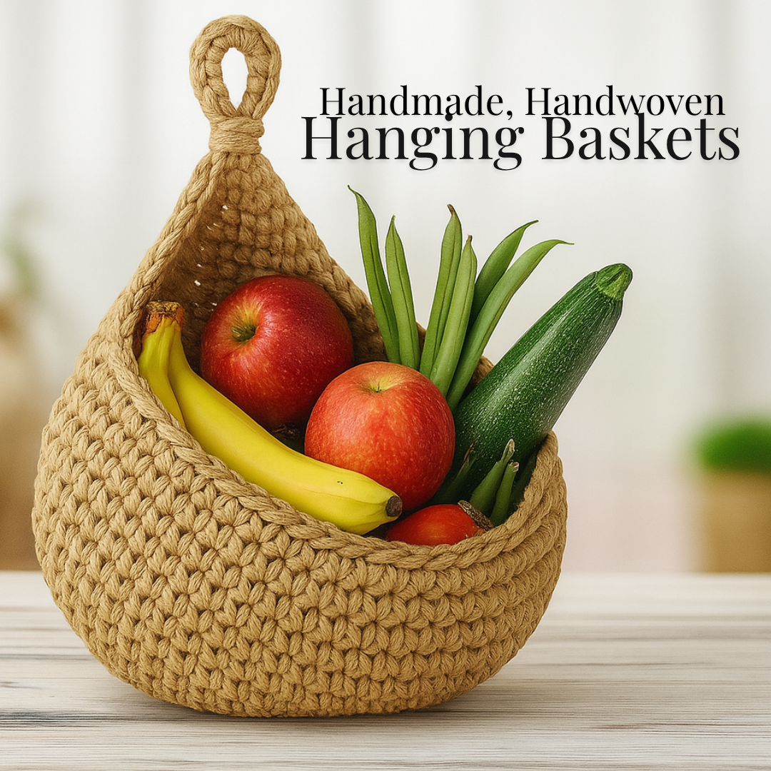 Hand Made, Handwoven Wall Hanging Basket