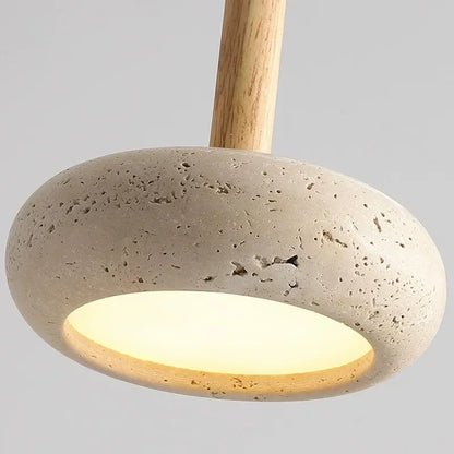 Stone & Wood Style Pendant Hanging Light