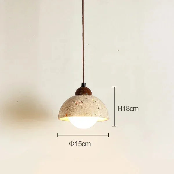 Stone & Wood Style Pendant Hanging Light