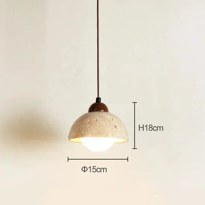 Stone & Wood Style Pendant Hanging Light