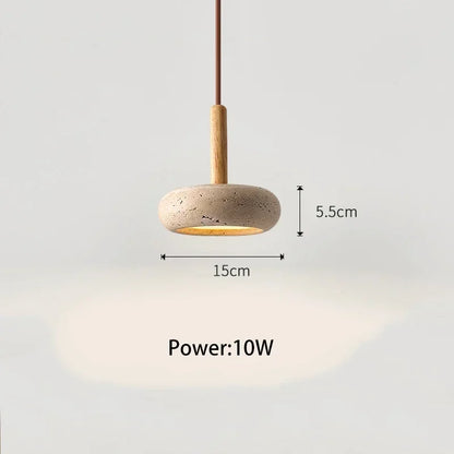 Stone & Wood Style Pendant Hanging Light