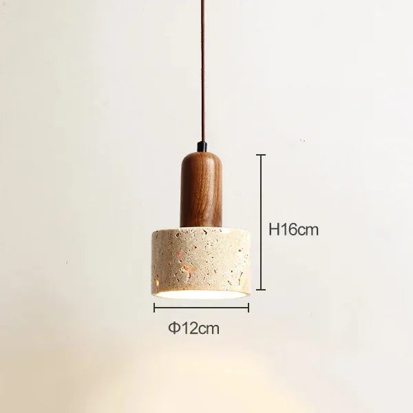 Stone & Wood Style Pendant Hanging Light